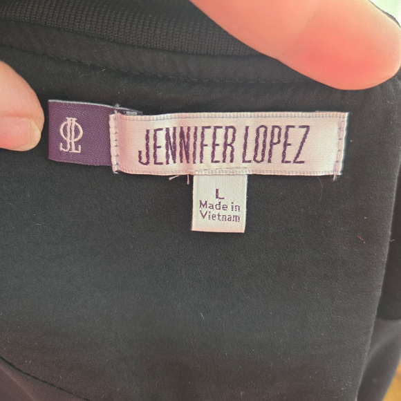 Vintage Y2K J.Lo Black Satin Embroidered Floral Bomber Jacket Large - Picture 4 of 4